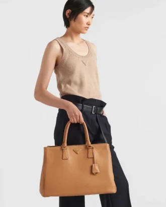 Bardzo duża skórzana torba Prada Buckle