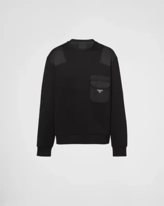 Bawełniana bluza z detalami z Re-Nylon