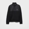 Bawełniana bluza z polaru z półsuwakiem i detalami z Re-Nylon Bawełniana bluza z polaru z półsuwakiem i detalami z Re-Nylon