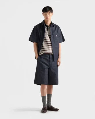 Bermudy z surowego denimu