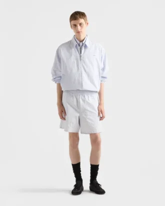Bermudy z tkaniny chambray