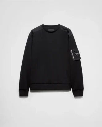 Bluza z bawełnianego polaru i materiału Re-Nylon