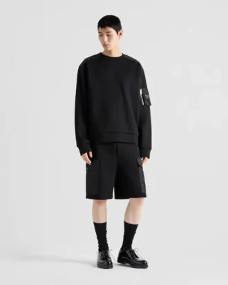 Bluza z bawełnianego polaru i materiału Re-Nylon
