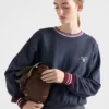 Bluza z bawełnianego polaru z okrągłym dekoltem Bluza z bawełnianego polaru z okrągłym dekoltem
