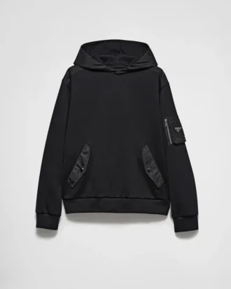 Bluza z kapturem z bawełnianego polaru i Re-Nylon