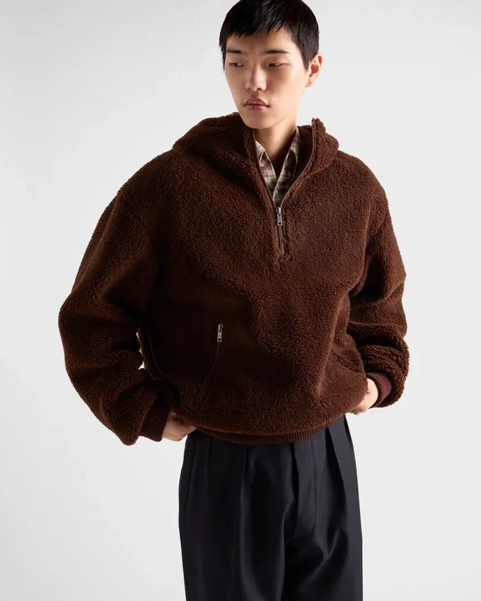 Bluza z kapturem z mieszanki wełny Bluza z kapturem z mieszanki wełny