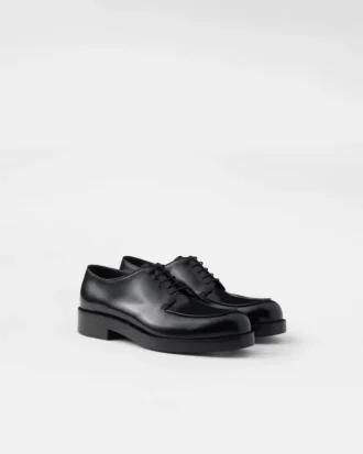 Buty derby z szczotkowanej skóry