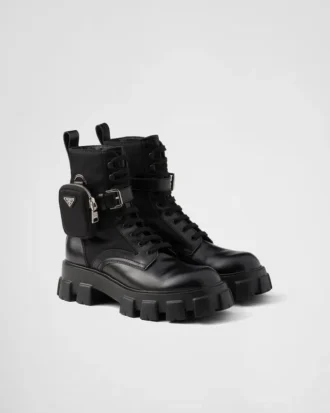 Buty Monolith z szczotkowanej skóry i Re-Nylonu z kieszenią