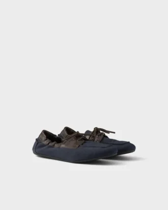 Buty Shuffle z postarzanego płótna i skóry