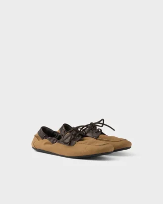 Buty Shuffle z postarzanego płótna i skóry