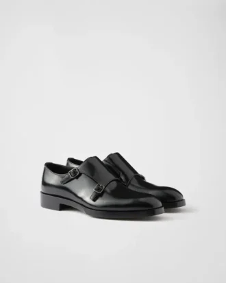 Buty z podwójnym paskiem z szczotkowanej skóry