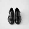 Buty z podwójnym paskiem z szczotkowanej skóry Buty z podwójnym paskiem z szczotkowanej skóry