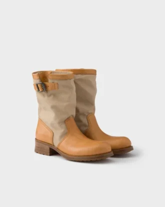 Buty ze skóry i płótna
