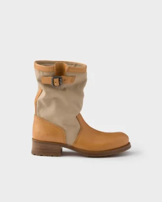 Buty ze skóry i płótna