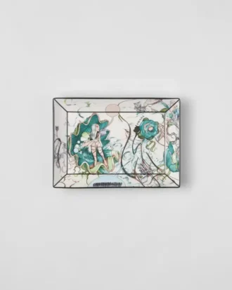 Duża prostokątna porcelanowa taca – Florid