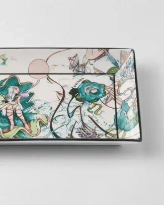 Duża prostokątna porcelanowa taca – Florid
