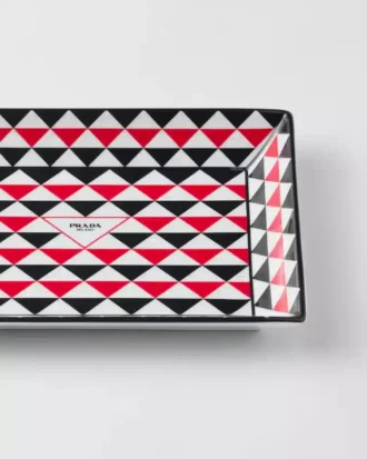 Duża prostokątna porcelanowa taca na drobiazgi – Triangles