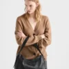Duża skórzana torba na ramię Prada Aimae