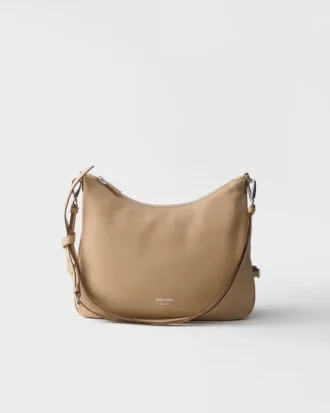 Duża skórzana torba na ramię Prada Fold