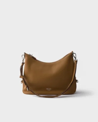 Duża skórzana torba na ramię Prada Fold