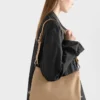 Duża skórzana torba na ramię Prada Fold