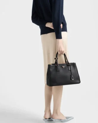 Duża skórzana torba Prada Galleria