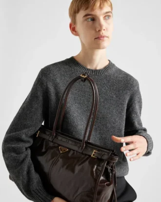 Duża skórzana torebka Prada Bonnie