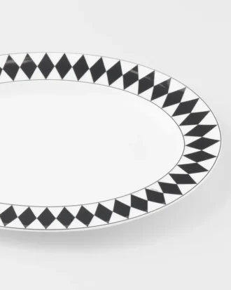 Duży porcelanowy talerz do serwowania – szachownica