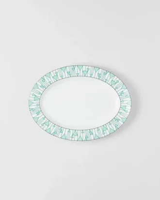 Duży porcelanowy talerz do serwowania – Vienna Green