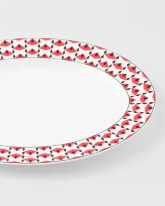 Duży porcelanowy talerz do serwowania – Vienna Red