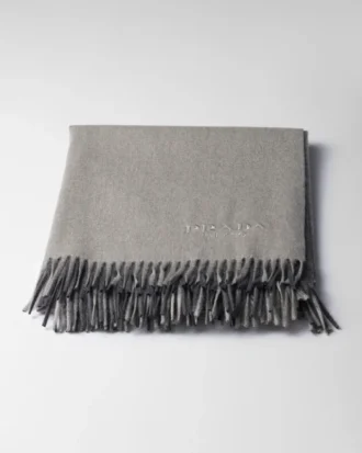 Dwukolorowy pled z kaszmiru i wełny