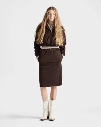 Dwustronna bluza z kapturem z bawełnianego dżerseju i Re-Nylonu
