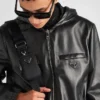 Dwustronna kurtka ze skóry nappa i Re-Nylon Dwustronna kurtka ze skóry nappa i Re-Nylon