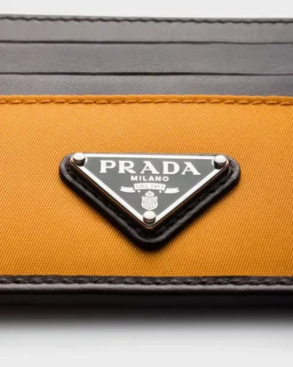 Etui na karty Prada Speedrock z Re-Nylonu i skóry
