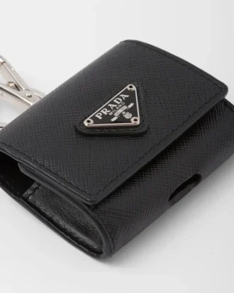 Etui na słuchawki ze skóry Saffiano z brelokiem Etui na słuchawki ze skóry Saffiano z brelokiem