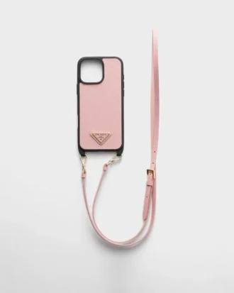 Etui ze skóry Saffiano do iPhone’a 16 Pro Max z paskiem na ramię