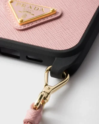 Etui ze skóry Saffiano do iPhone’a 16 Pro Max z paskiem na ramię