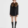 Jednorzędowa kurtka typu caban z podwójnej wełny cashmere Jednorzędowa kurtka typu caban z podwójnej wełny cashmere