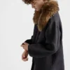 Jednorzędowa kurtka typu caban z podwójnej wełny cashmere Jednorzędowa kurtka typu caban z podwójnej wełny cashmere