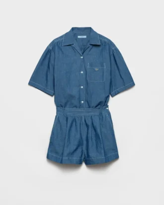 Kombinezon z tkaniny chambray