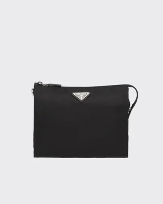 Kosmetyczka z materiału Re-Nylon i skóry Saffiano