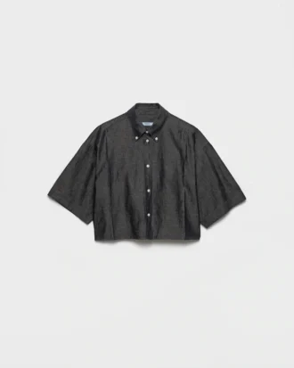 Koszula z krótkim rękawem z tkaniny chambray