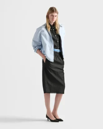 Koszula z krótkim rękawem z tkaniny chambray