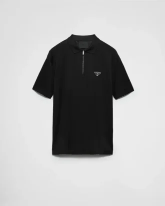 Koszulka polo Piqua z detalami z Re-Nylon
