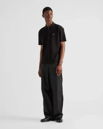 Koszulka polo Piqua z detalami z Re-Nylon