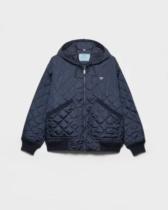 Kurtka typu blouson z kapturem z materiału Re-Nylon
