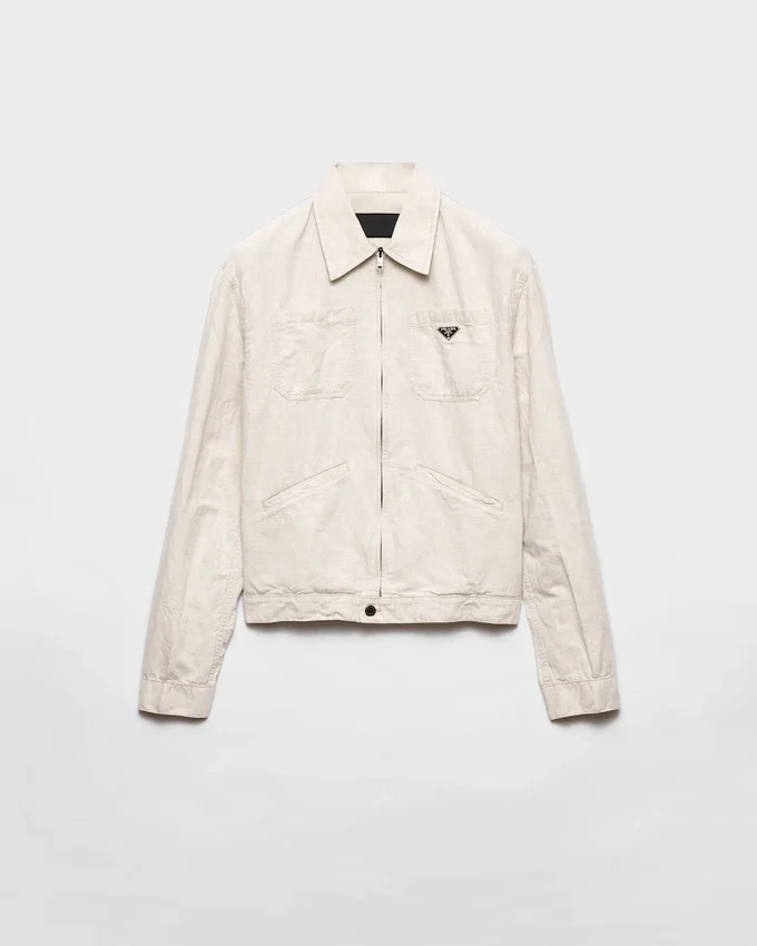 Kurtka typu blouson z tkaniny chambray Kurtka typu blouson z tkaniny chambray