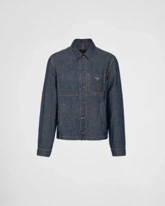 Kurtka typu blouson z tkaniny chambray