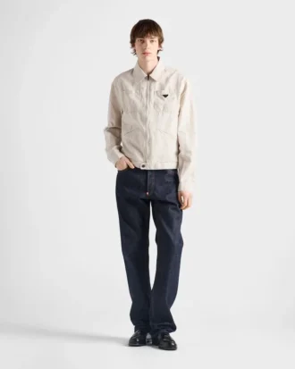 Kurtka typu blouson z tkaniny chambray