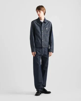 Kurtka typu blouson z tkaniny chambray